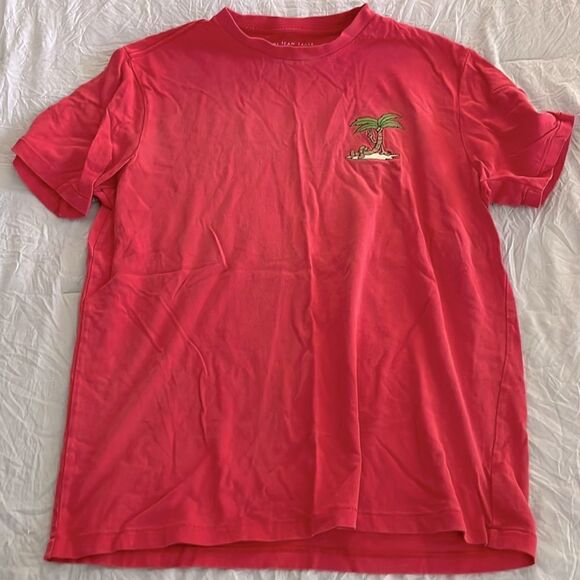 American Eagle Men's Palm Tree Logo T-Shirt Pink Cotton Tee Size M - Picture 1 of 6